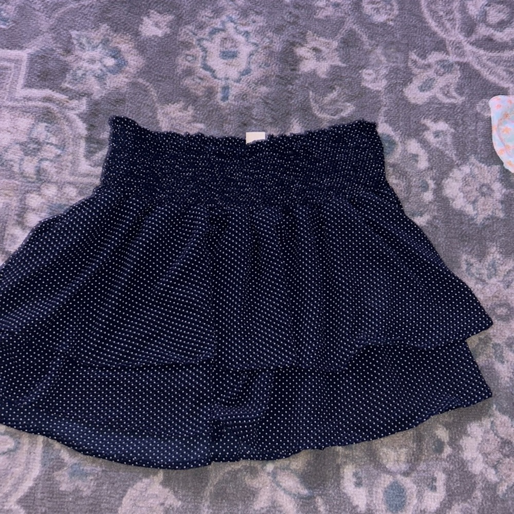 Navy Polka Dot Skirt
